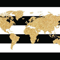 Black white gold decor, World Map,gold nursery decor, gold nursery art, Nursery Art, Nursery Prints, gold glitter, wall art, black and white