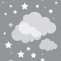 Dream big little one print, nursery print, baby's nursery room decor, kid's room, toddler's room, gray, grey clouds, set of 2 prints, stars