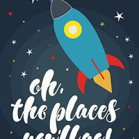 Space nursery decor, oh the places you'll go, outer space nursery wall art, nursery set, kids room decor, nursery prints baby boy room decor