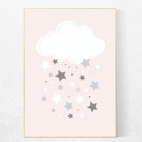 Nursery decor girl coral, blush nursery, cloud nursery, nursery decor girl, girls room decor, cloud and star nursery, pink and gray nursery
