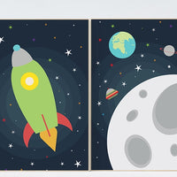 Boys room decor, Space nursery decor, Kids room decor, rocket ship, Space themed, nursery wall art, outer space, nursery decor boys space