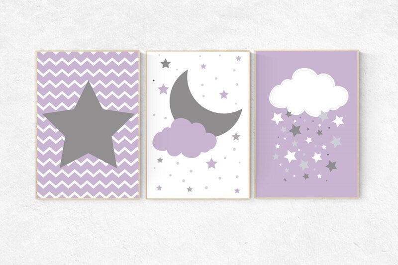 Nursery decor girl purple, Purple Grey Nursery, baby girl nursery, pur