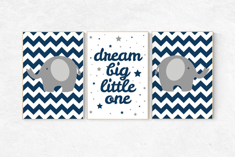Navy nursery decor, dream Big little one, navy nursery, boys room decor, nursery decor boy, boys room wall art, baby boy nursery wall decor