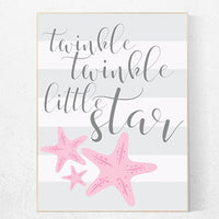 Twinkle Twinkle Little Star, baby girl gift ideas, baby girl nursery, baby girl gift, nursery wall art, pink nursery decor, baby girl gift