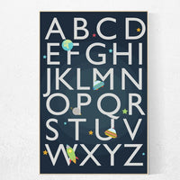 Boys room decor, alphabet letters, playroom decor, Outer Space Room Art, toddler decor, space art, children room, gift, alphabet nursery Art