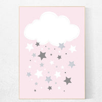 Pink gray nursery decor, cloud nursery, baby girl nursery decor, pink silver, kids room decor, cloud nursery decor, baby room, baby gifts