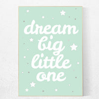 Mint nursery decor, dream big little one, mint green nursery decor, playroom decor, gender neutral nursery decor, mint green, cloud nursery