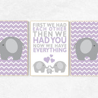 Purple nursery decor, nursery decor girl lavender, elephant nursery, First We Had Each Other, girls room, Nursery Art, lilac nursery, purple