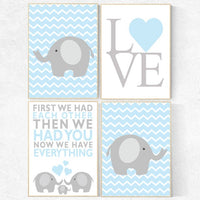 First We Had Each Other, blue gray nursery, boys room decor, Elephant Nursery Art, Nursery Decor, Baby boy Nursery Prints, blue nursery art