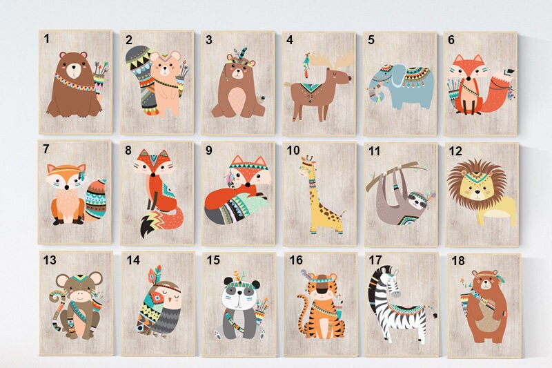Woodland nursery, tribal nursery decor, woodland nursery, fox bear nursery decor, woodland nursery decor, fox, forest animals, kids room