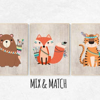 Woodland nursery, tribal nursery decor, woodland nursery, fox bear nursery decor, woodland nursery decor, fox, forest animals, kids room