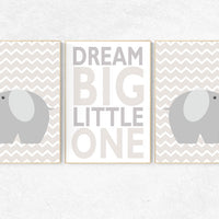Dream Big Little One, gender neutral nursery, beige and cream, hot air balloon Nursery, Nursery Decor, Gray Beige gender neutral baby shower