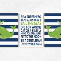 Navy green nursery decor, Whale nursery, Nautical boy nursery, Boy Rules Print, nautical baby room Nautical Nursery Wall Art whale nursery