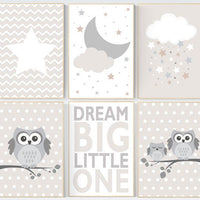Gender neutral nursery, owl nursery, beige and cream, star nursery decor, Nursery Decor, Gray Beige, gender neutral nursery, gray nursery