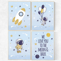Space nursery decor, We love you to the moon and back, Outer space nursery wall art, Playroom decor, nursery decor space, space themed