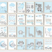 Baby boy nursery art, Nursery decor boy, nursery wall art, boy nursery, blue nursery decor, blue nursery wall decor, blue gray cloud nursery