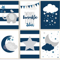 CUSTOMIZE! NAVY blue Nursery decor boy, nursery prints quotes, twinkle twinkle little star, nursery prints, navy blue wall art, navy gray
