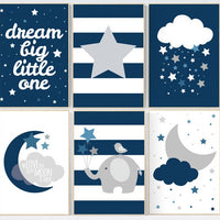 CUSTOMIZE! NAVY Nursery decor boy, nursery prints boys, nursery prints quotes, nursery decor wall art, navy blue nursery decor, dream big,