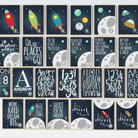 Nursery decor boy, Space nursery decor, Oh the places you'll go, outer space nursery, space print, Space themed nursery, boys room decor