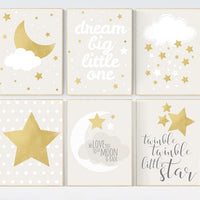 Gold foil nursery, Neutral nursery decor, gold nursery decor, gender neutral nursery decor, baby room twinkle twinkle little star, dream big