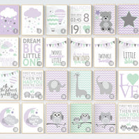 Purple mint nursery, purple mint nursery, twinkle twinkle, nursery decor girl elephant, lavender mint nursery, purple teal nursery, mint