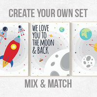Space nursery decor, kids room decor, baby boy nursery, outer space nursery, space print, Space themed nursery, nursery prints, neutral