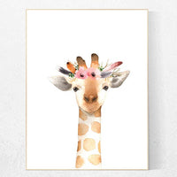 Giraffe nursery, nursery decor girl, Woodland nursery decor, nursery decor flower, woodland animals, woodland nursery girl, flower nursery