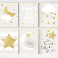 Neutral nursery decor, Gold foil nursery, gender neutral nursery decor, gold nursery decor, baby room twinkle twinkle little star, dream big
