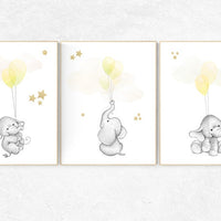 Yellow grey nursery, elephant nursery, Nursery decor animals, yellow gray neutral nursery, yellow gold nursery gender neutral yellow nursery