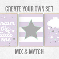 Lilac mint nursery, purple mint nursery, nursery decor girl, lavender mint nursery, purple mint nursery, nursery decor elephant, cloud, star