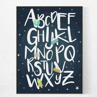 Nursery decor boys space, Alphabet nursery art, alphabet letters, Space nursery decor, alphabet nursery, playroom decor, kids room decor