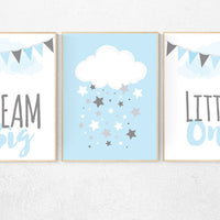 Nursery decor boy, boy nursery decor, Dream Big Little One, Blue and gray nursery, nursery wall art boy, blue gray nursery, baby blue