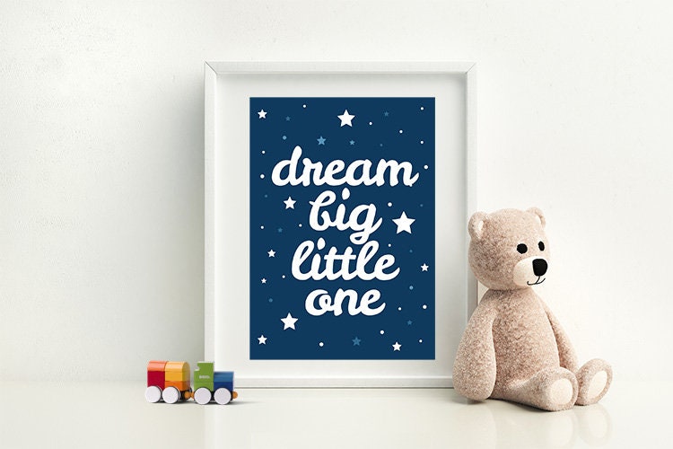 NAVY Nursery decor boy, nursery prints quotes, nursery prints boy, navy blue nursery decor, dream big, nursery decor elephant navy nursery
