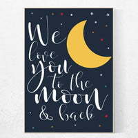 Space nursery decor, to the moon and back, gender neutral nursery, moon nursery, Outer Space Room Art, Boy Nursery wall art, space nursery