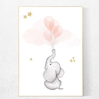 Nursery decor girl blush and grey and gold, Nursery decor elephant, girls room decor, blush pink wall art, blush pink decor, blush gold