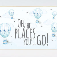 Nursery decor boy hot air balloon, nursery decor boy adventure, Dream Big, blue nursery, boys room wall art adventure, nursery prints boy