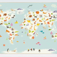 Nursery world map, Animal world map, animal map nursery, Animals map, animal map of the world, gender neutral nursery, animals of the world