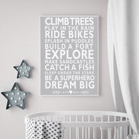 Baby Boy Nursery Art Print, Boy Rules Sign, Gray White Nursery Wall Art, baby boy rules, boys nursery prints, boys room wall art, playroom