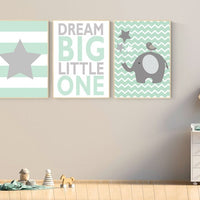 Nursery decor elephant, mint green nursery, nursery decor neutral, nursery decor mint, nursery decor boy teal, mint and grey, gender neutral
