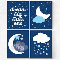 Nursery prints boy, navy blue nursery decor, nursery decor boy, dream big little one, NAVY gray Nursery decor boy, nursery wall art, boys