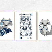 Fox nursery decor, nursery decor woodland, nursery decor fox, tribal nursery decor, woodland nursery, be brave little one baby room wall art