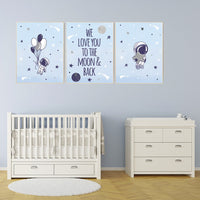 Nursery decor boy space, Boys room decor space, planets nursery print, we love you to the moon and back, space poster, space nursery art