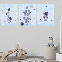Nursery decor boy space, Boys room decor space, planets nursery print, we love you to the moon and back, space poster, space nursery art