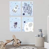 Space nursery wall art, nursery decor boy, Nursery wall art space, oh the places you'll go, space poster, astronaut print kids, space theme