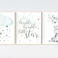 Giraffe nursery decor, Nursery decor girl giraffe, mint nursery decor, gender neutral, nursery wall art quotes, neutral nursery prints