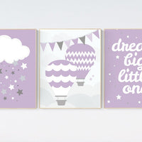 Nursery decor girl purple, Purple Grey Nursery, baby girl nursery, purple gray, cloud, girls room decor, moon and stars, lilac, lavender