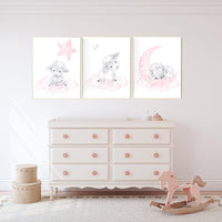 Sheep nursery decor, Nursery decor girl, nursery decor lambs, nursery wall art sheep, moon and cloud wall art nursery, girl nursery decor