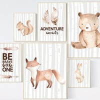Nursery decor woodland, nursery decor boy mountains adventure, nursery wall art woodland animal, nursery decor neutral, gender neutral
