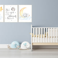 Blue yellow nursery, nursery decor neutral, lamb, farm animals, Sheep nursery, moon and stars, nursery decor animals, gender neutral