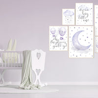 Nursery decor girl hot air balloon, Nursery decor girl purple, purple nursery, lilac nursery print, lavender nursery wall art, baby girl